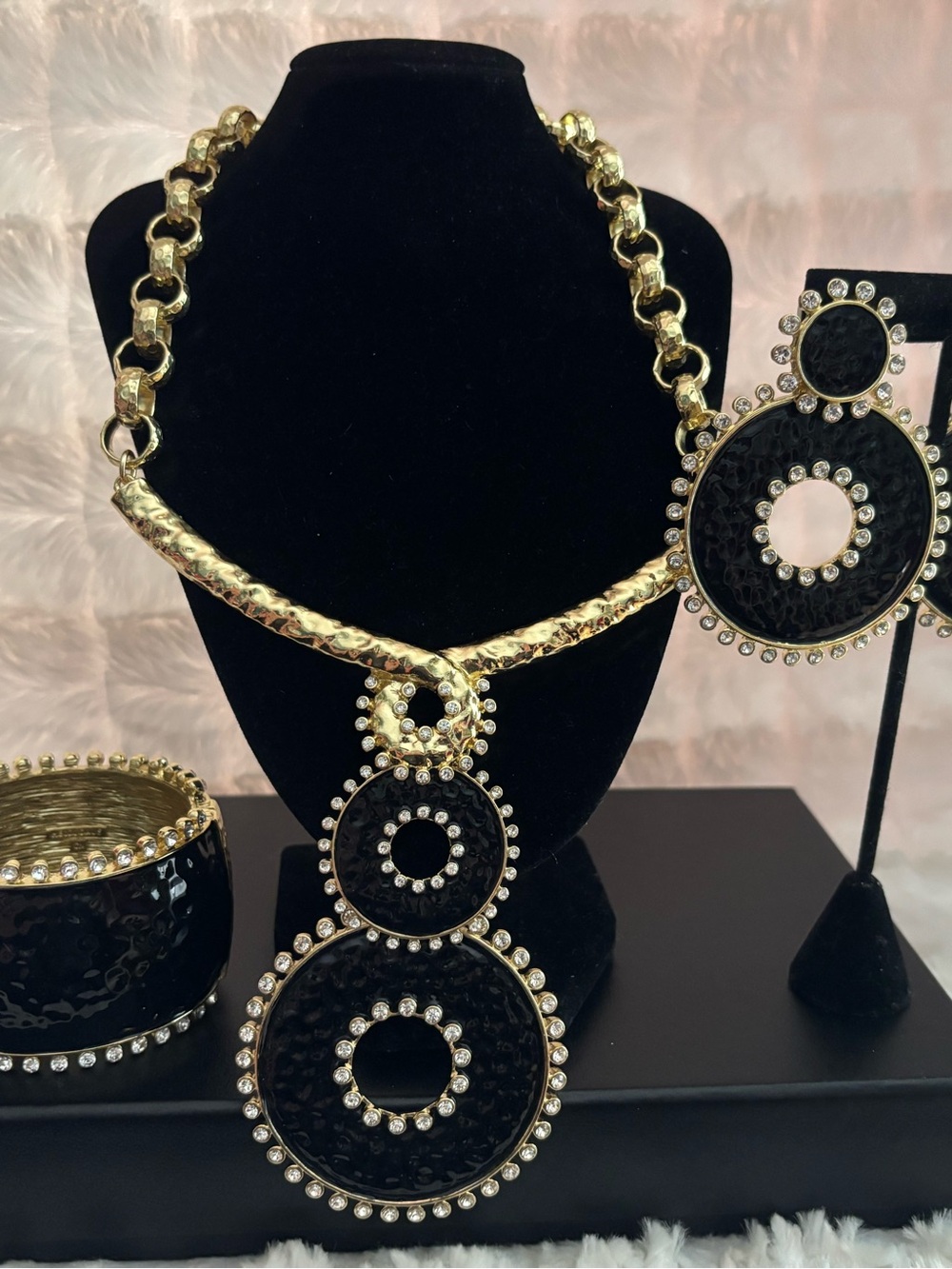Gold and Black Statement Set  - Women Jewelry